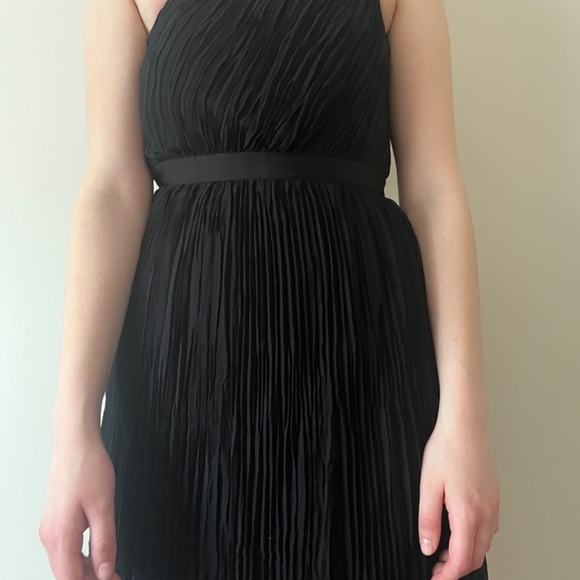 Club Monaco - One-Shoulder Pleated Black Dress: Women’s Size 00 (Double Zero) - Picture 7 of 8